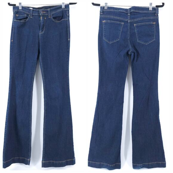 SP Black Label 70s Western Groovy High Rise Cotton Blend Dk.Wash Flared Jean 30 - Picture 1 of 14